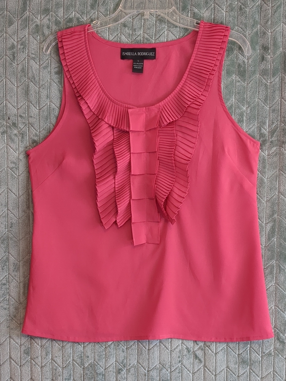 Isabella Rodriguez Hot Pink Pleated Ruffle Sleeveless Camisole
